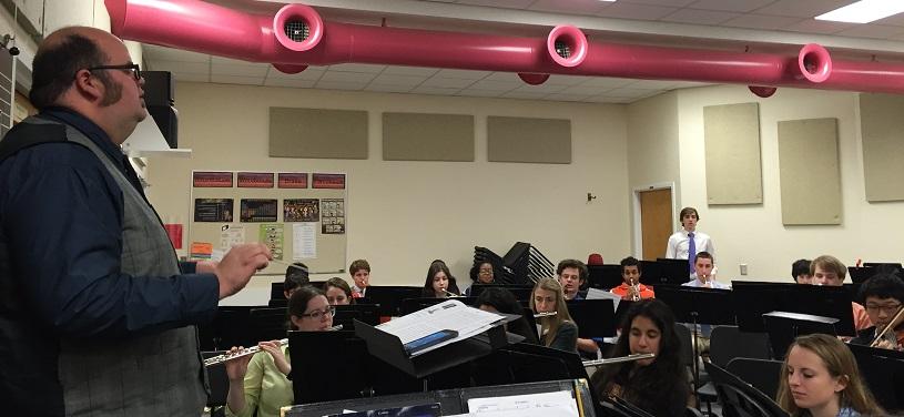 Above: Mr. Schulz directing the band.