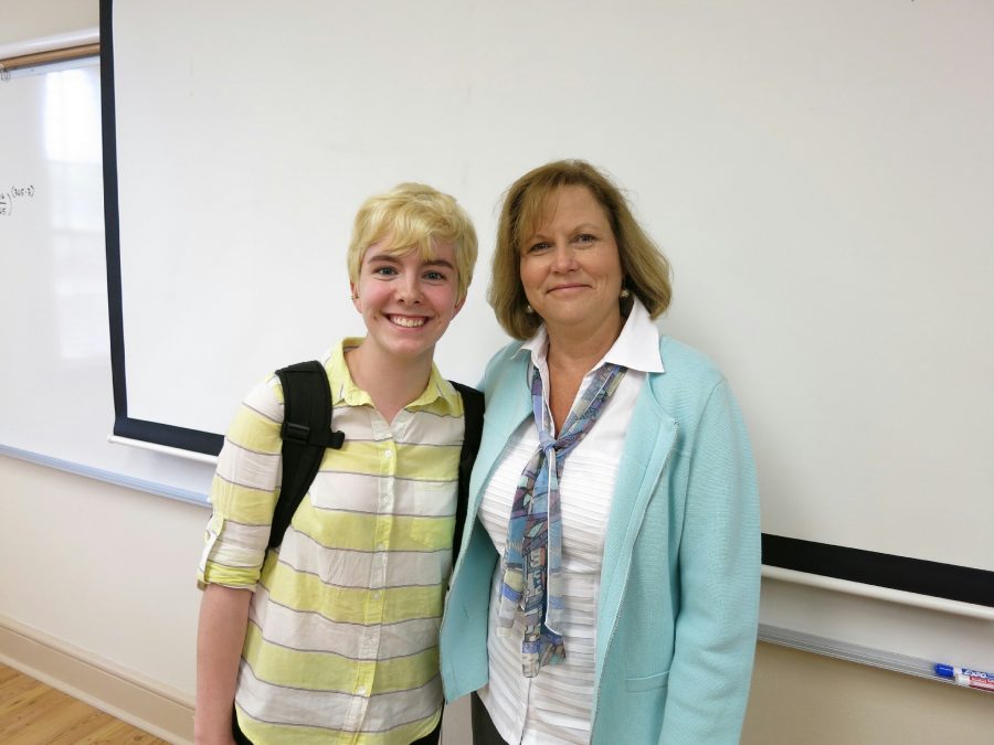 Mrs. Clubb and Kayla Fender (17) facilitated a discussion after One Love with a group of Mrs. Clubbs English periods. 