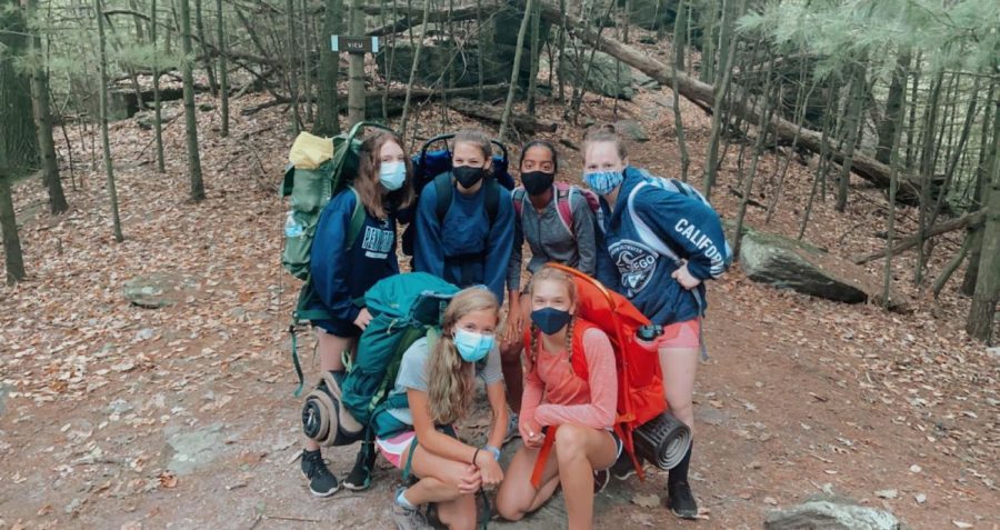 Anjali Gusani and her troop hiking on the Appalachian Trail. 