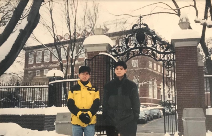 From right to left: Mr. Kim and his brother, both Harvard graduates.