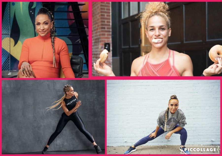 Robin Arzón (top left and bottom right) and Jess Simms (top right and bottom left) are two powerful female instructors at Peloton who use their platform to inspire and motivate others to better their fitness and confidence.