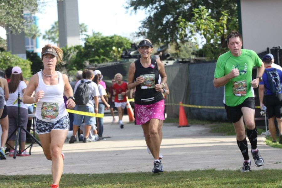 Reinschmidt participating in a run in 2012