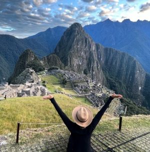Stam basks in the view after hiking Machu Picchu